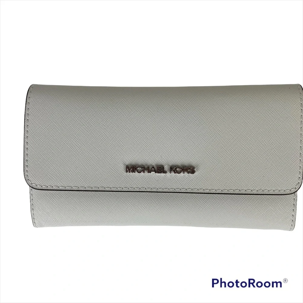NWT Michael Kors Jane Pebble Leather Large Tote And Wallet Optic White - Picture 5 of 11